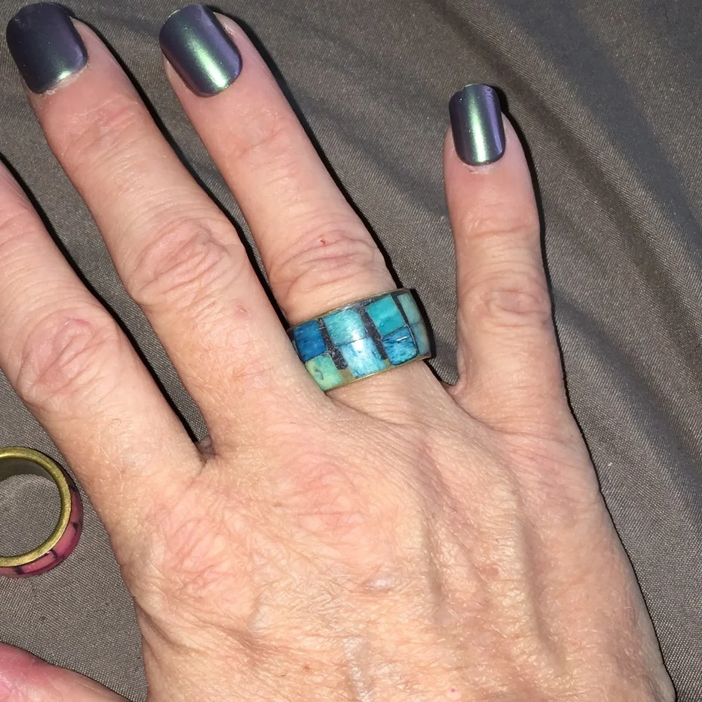 Colorful Mosaic Rings Set - Picture 2 of 3